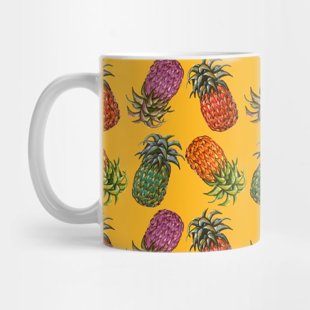 Colorful Cool Hawaiian Pineapple Fruit Pattern Tropical Summer Gift by Freid